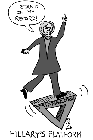 Hillary teeters due to triangulation